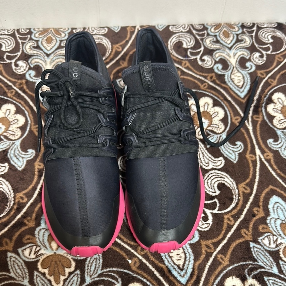 Adidas Tubular Radial Men's Shoes Core Black-Equipment Pink S75393 Like New